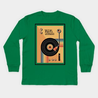 Vinyl Record Player Kids Long Sleeve T-Shirt